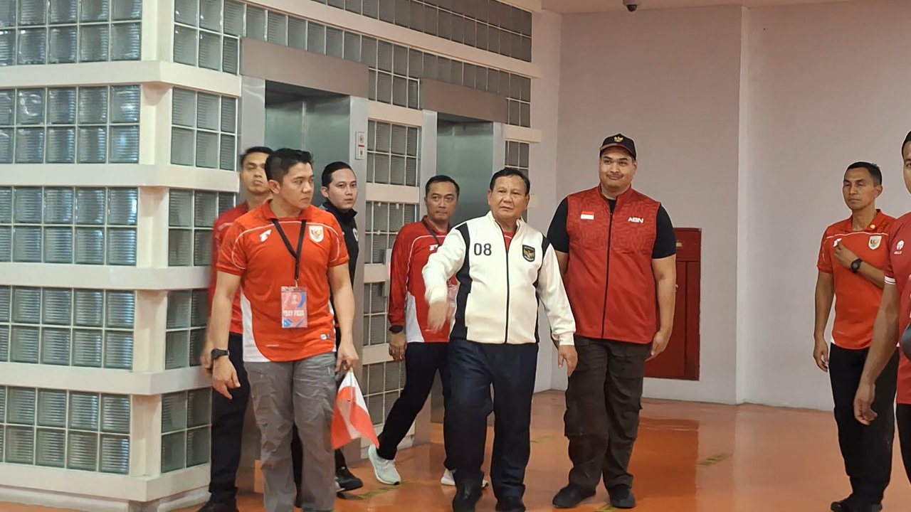 Prabowo Nonton Timnas Indonesia Vs Bahrain di Stadion GBK