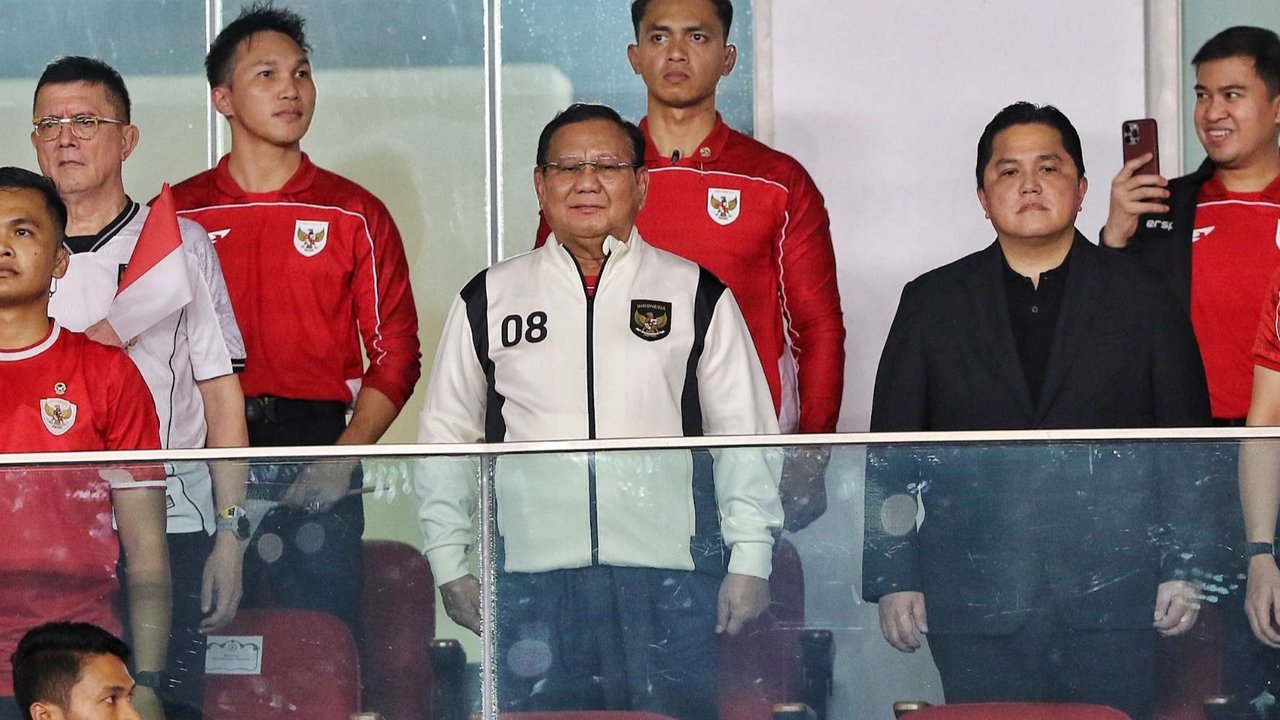 Potret Keseruan Prabowo Nonton Timnas Indonesia Kalahkan Bahrain