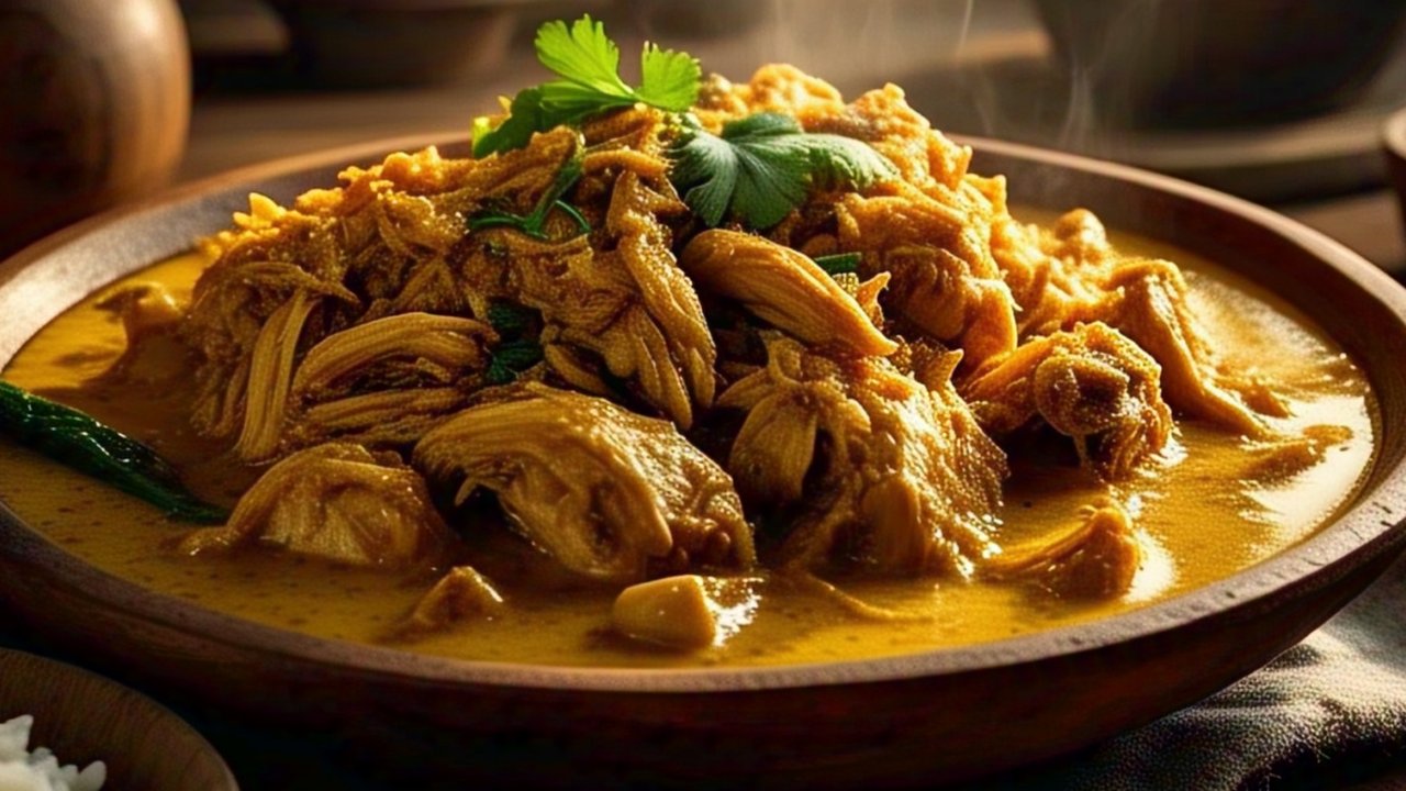 Resep opor ayam kuning lezat untuk menu lebaran (Illustration by AI)