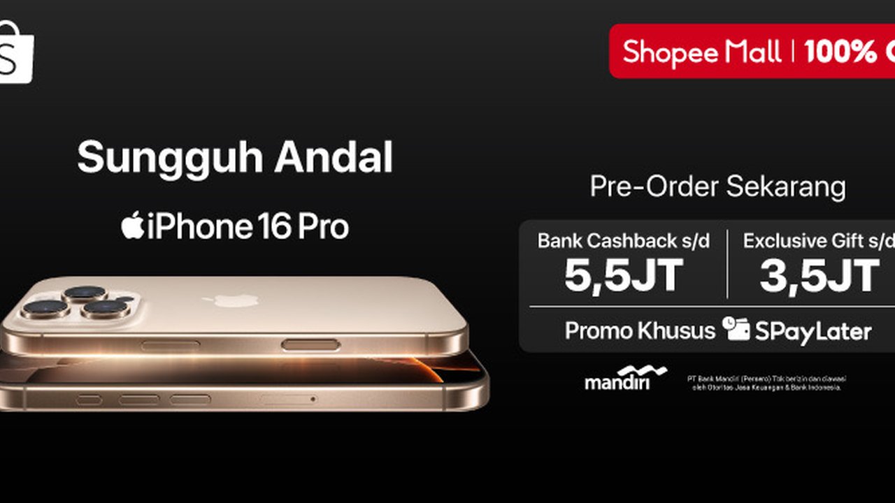 Pre order iPhone 16 di Official Store Shopee Mall.