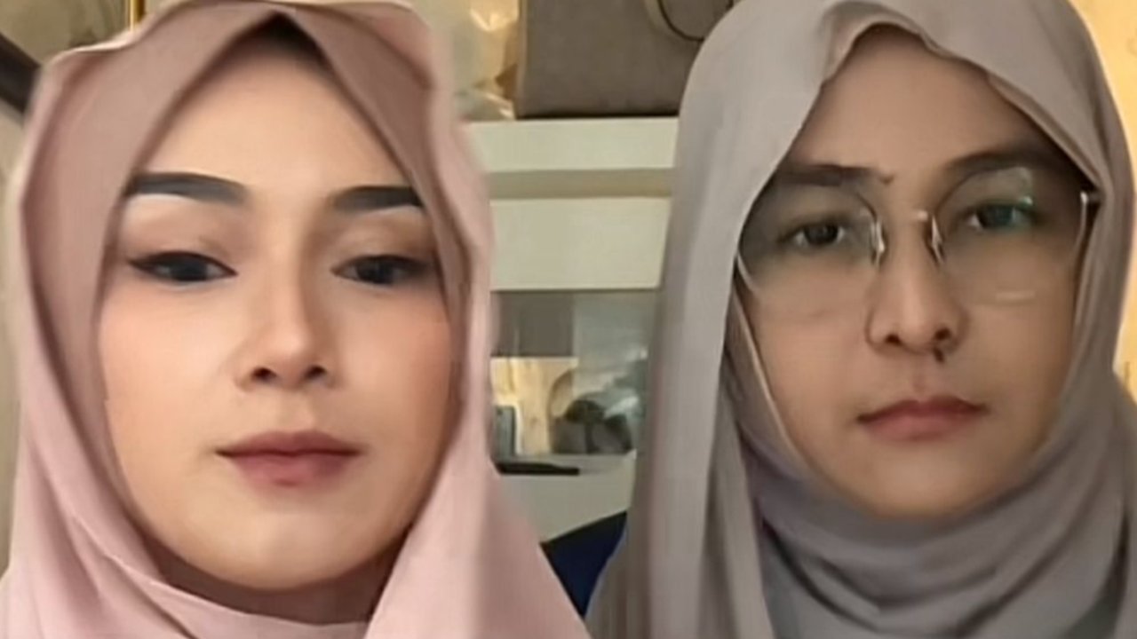 Potret Mita dan Dara The Virgin gunakan hijab. (credit:tiktok.com/@darathevirgin)