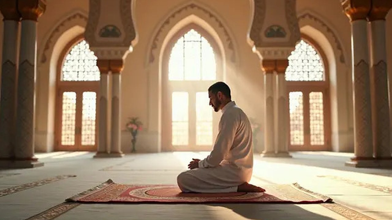 tata cara sholat hajat Ilustrasi dibuat Stable Diffusion