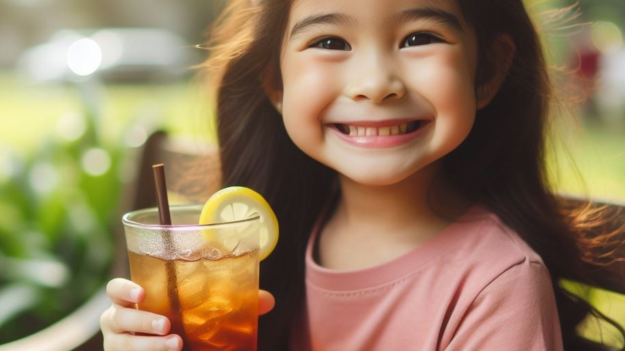 Ilustrasi Anak Minum Minuman Manis