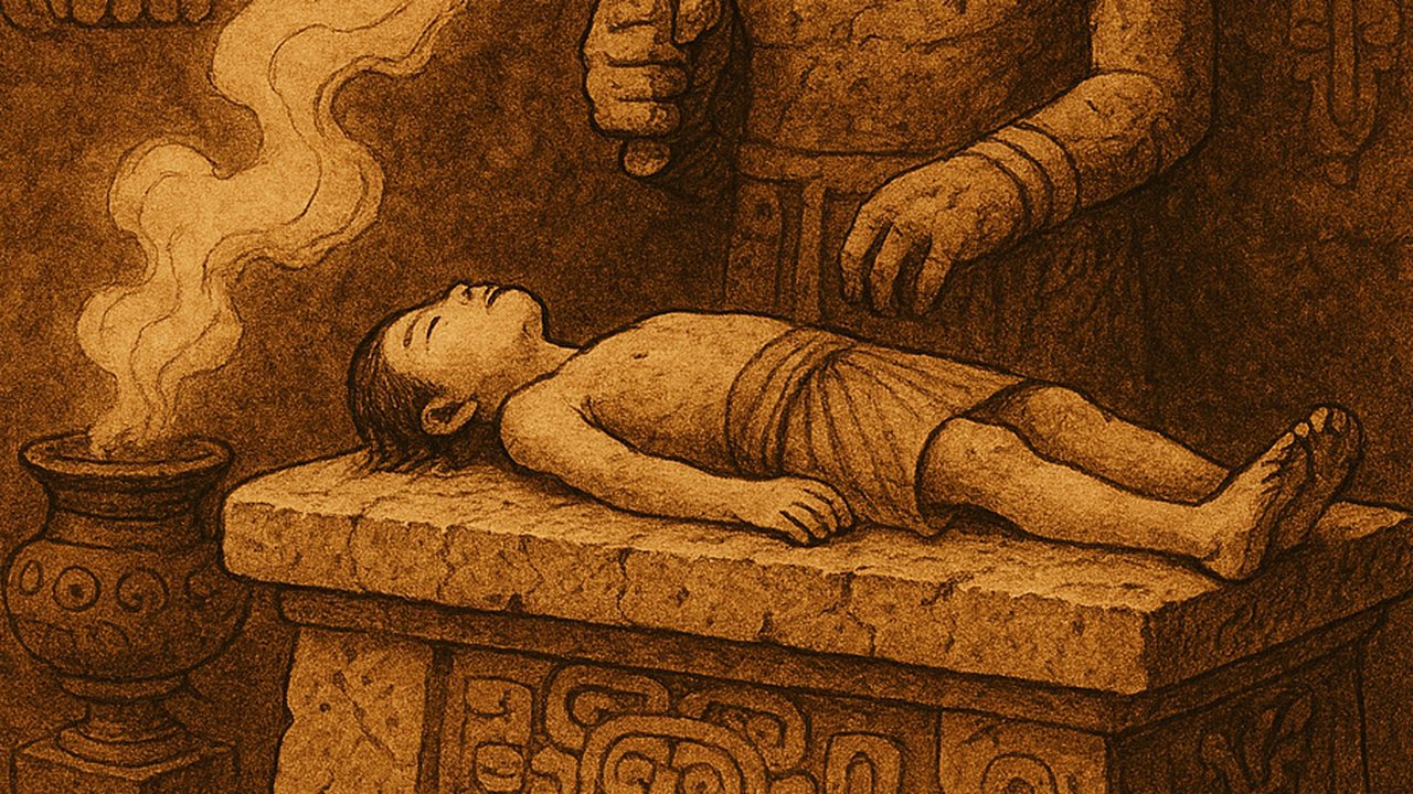 ilustrasi pengorbanan suku maya