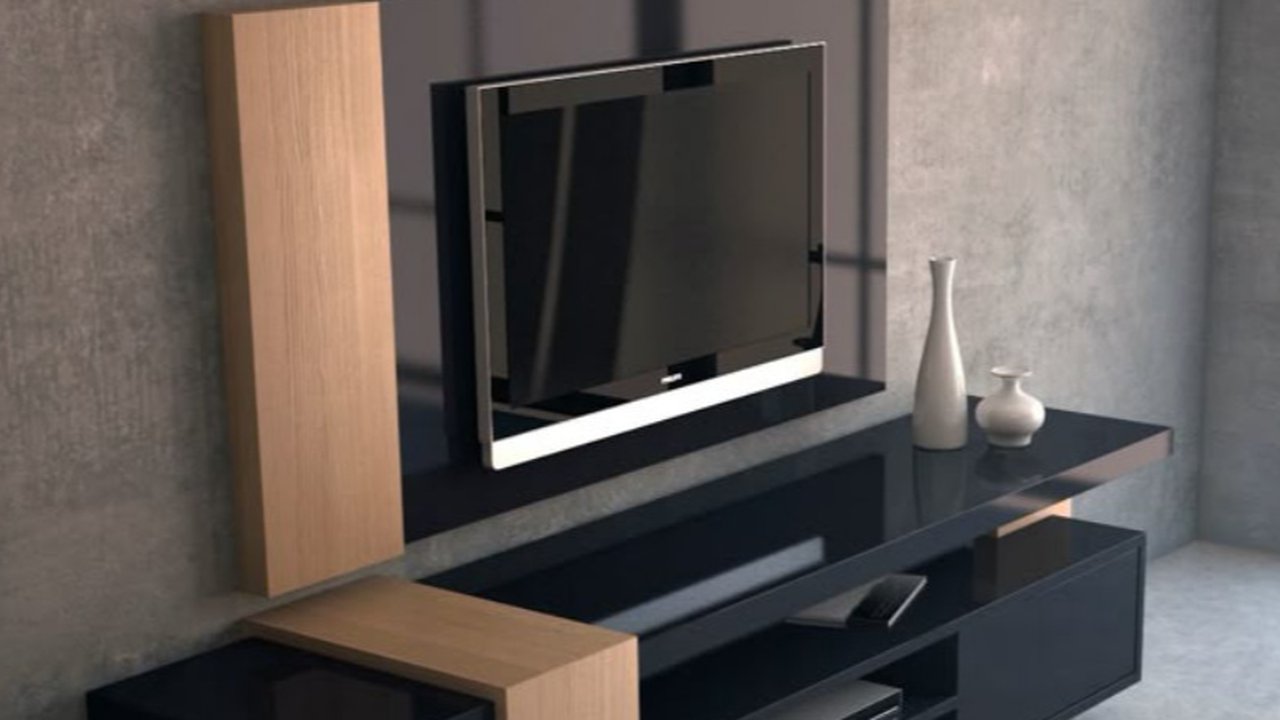 Desain Panel TV dengan Aksen Kayu (Foto: Pinterest/Indizelky Firman)