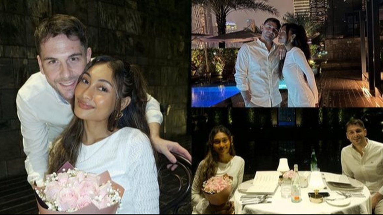 Potret Novia Bachmid dan Kekasih Bule Makan Malam Romantis