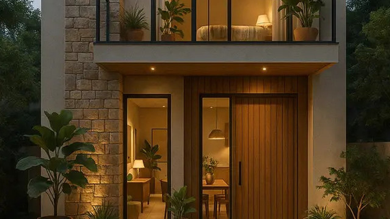 Gambar Rumah Minimalis 2 Lantai dengan Ukuran 6x12 Meter (Foto: Rizka Nur Laily via ChatGPT)