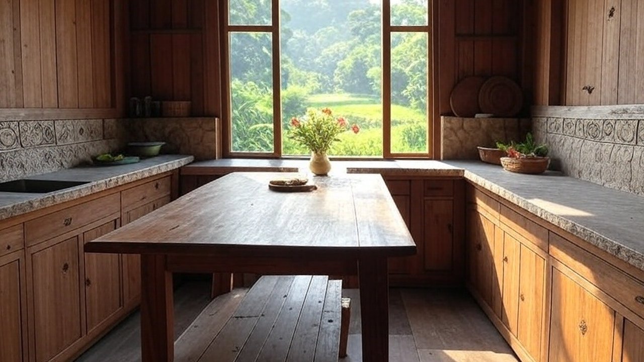 Dapur rumah kayu di kampung