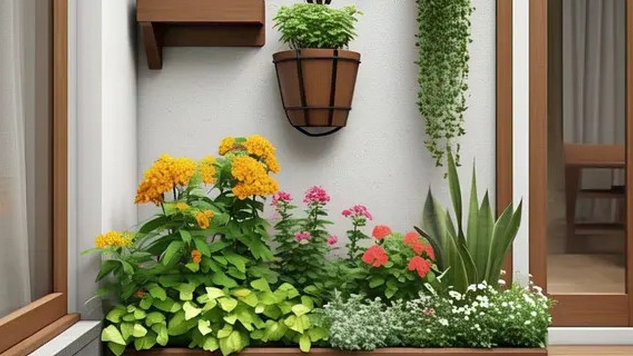 Desain Rumah Lantai 1 dengan Taman Kecil. Foto: Meta AI