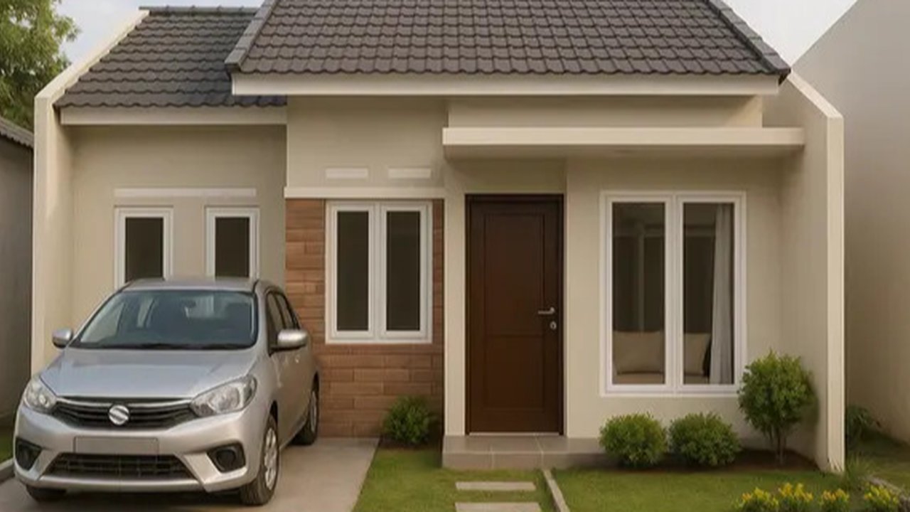 Rumah Sederhana 1 Lantai dengan 2 Kamar Tidur (Foto: Rizka Nur Laily via ChatGPT)