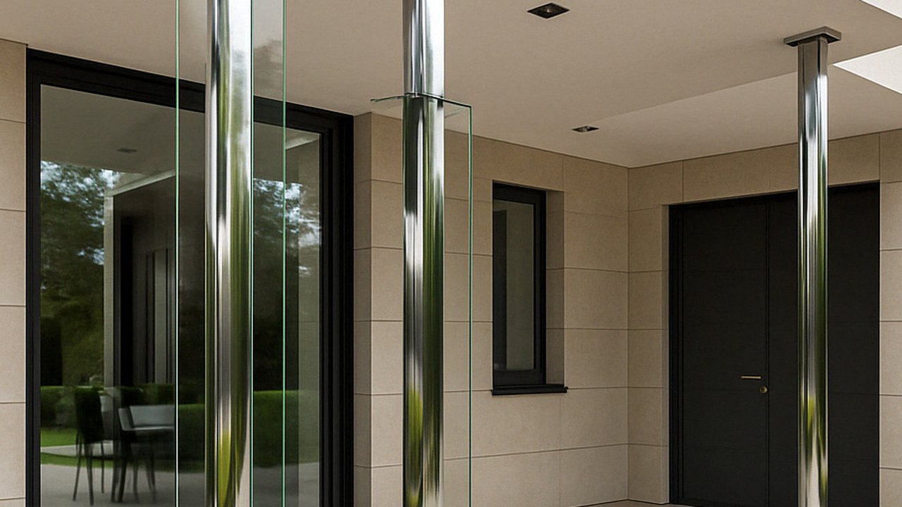 Teras Rumah Mewah dengan Tiang Minimalis Modern (Foto: Rizka Nur Laily via ChatGPT)