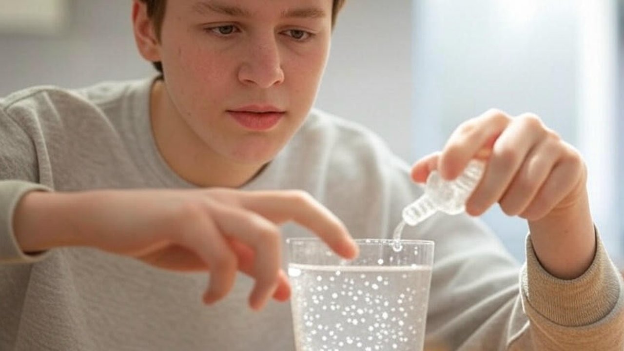 Ilustrasi Mencampur Obat Tetes Mata dengan Soda