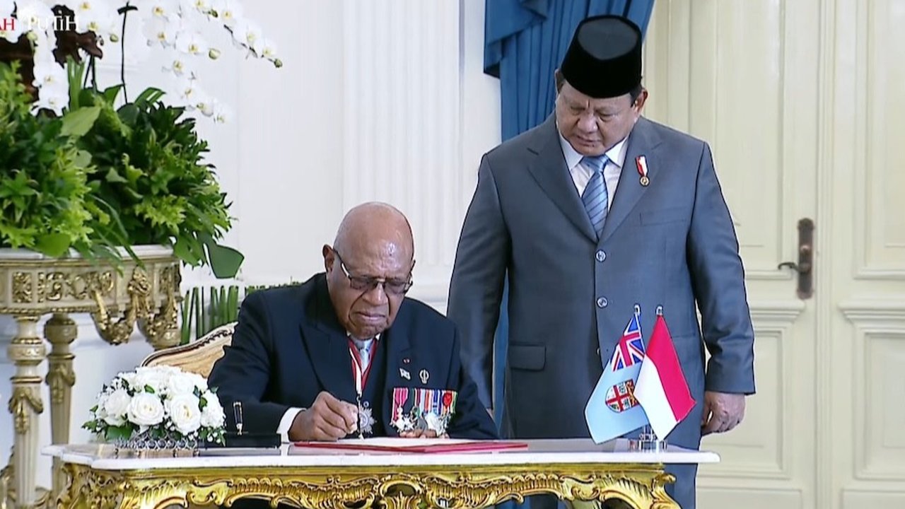 Prabowo Sambut Kunjungan Resmi PM Fiji Sitiveni Rabuka di Istana Merdeka