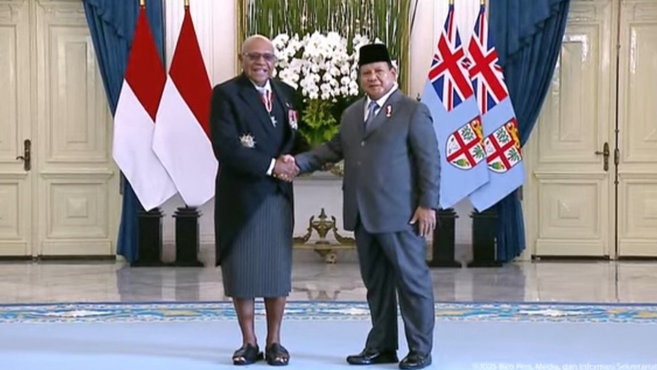 Prabowo Sambut Kunjungan Resmi PM Fiji Sitiveni Rabuka di Istana Merdeka
