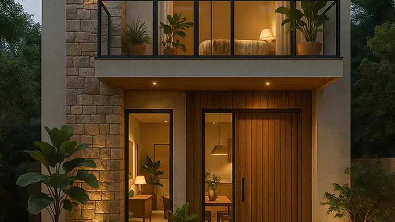 Gambar Rumah Minimalis 2 Lantai dengan Ukuran 6x12 Meter (Foto: Rizka Nur Laily via ChatGPT)