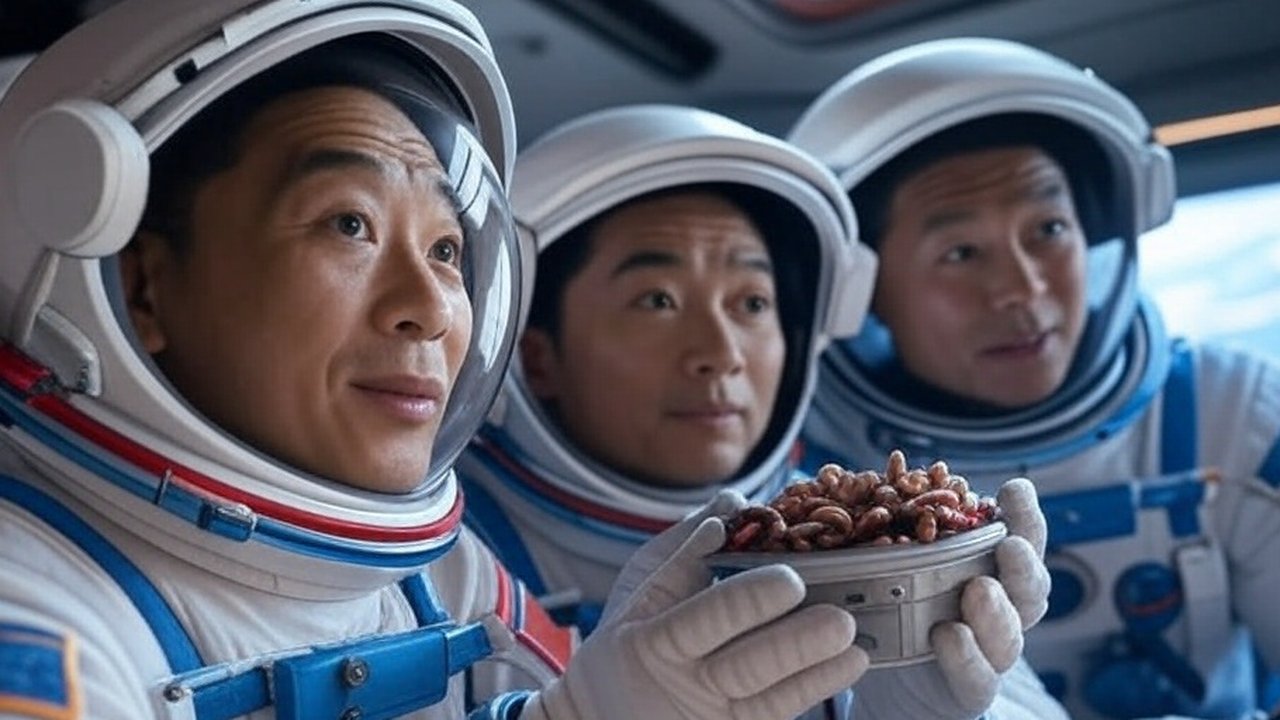 ilustrasi astronot china bawa cacing
