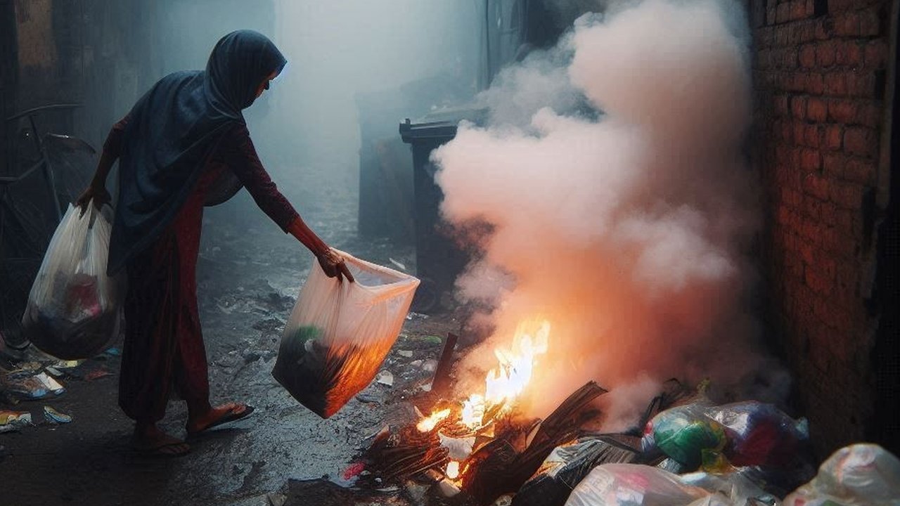 Ilustrasi Bakar Sampah Sembarangan