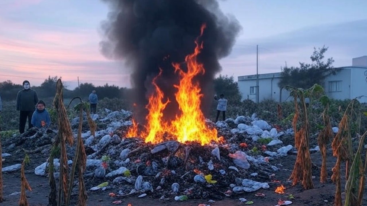 Ilustrasi Bakar Sampah Sembarangan