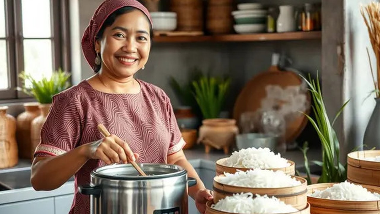 cara memasak nasi Ilustrasi dibuat AI