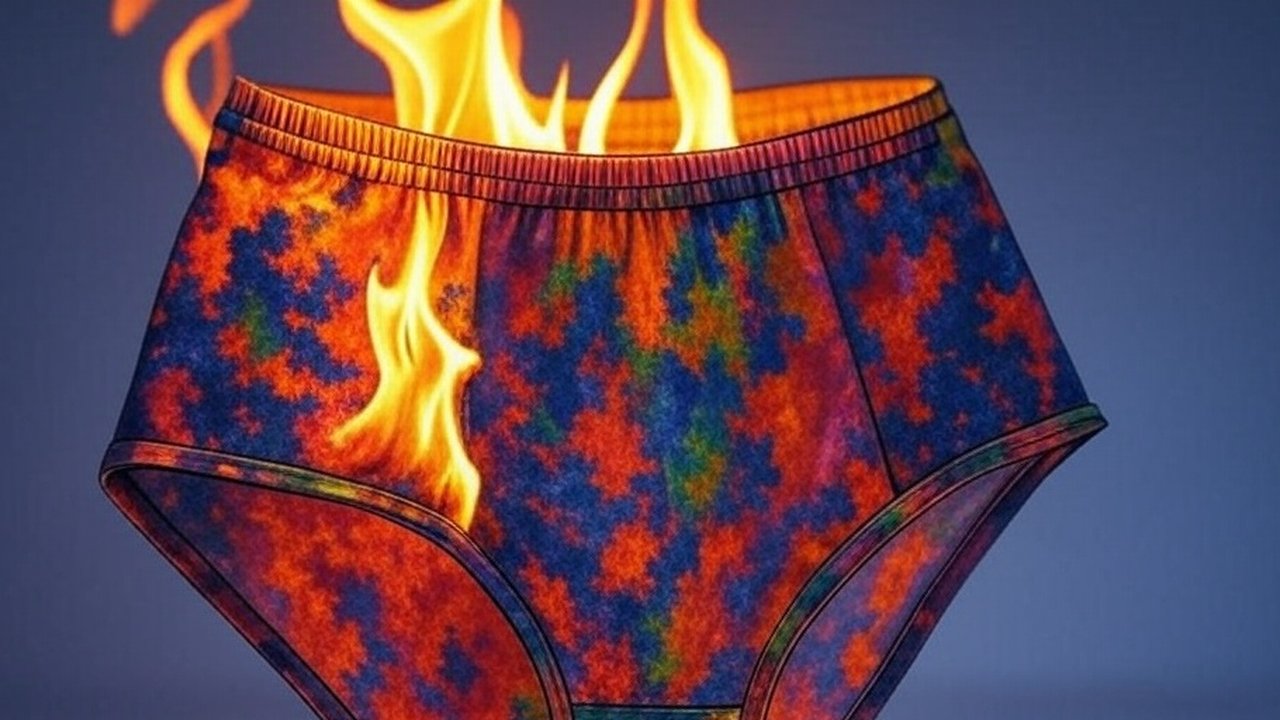 Ilustrasi celana dalam terbakar