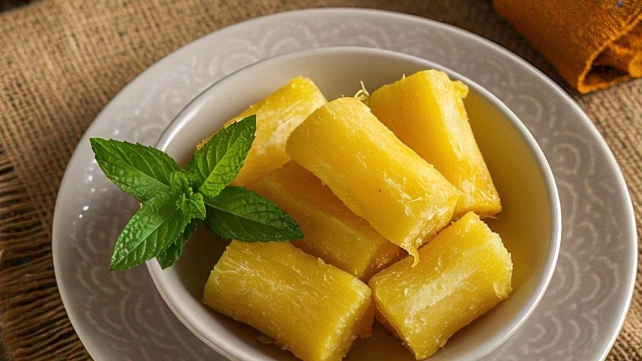 Ilustrasi tapai singkong (Image from Meta AI)