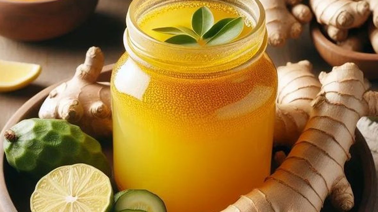Ilustrasi Air Lemon dan Kunyit