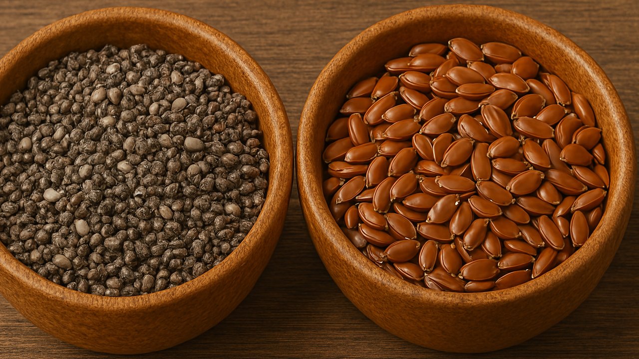 Ilustrasi Chia Seeds vs Flax Seeds