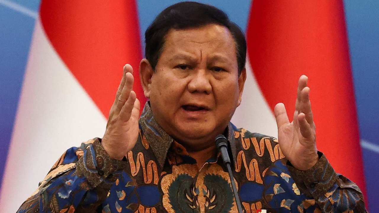 Presiden Prabowo Subianto saat menghadiri sarasehan  ekonomi bertema
