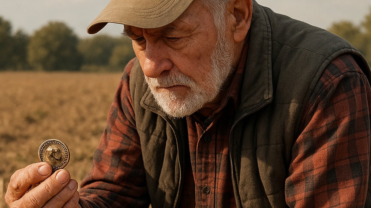 ilustrasi lansia temukan koin romawi