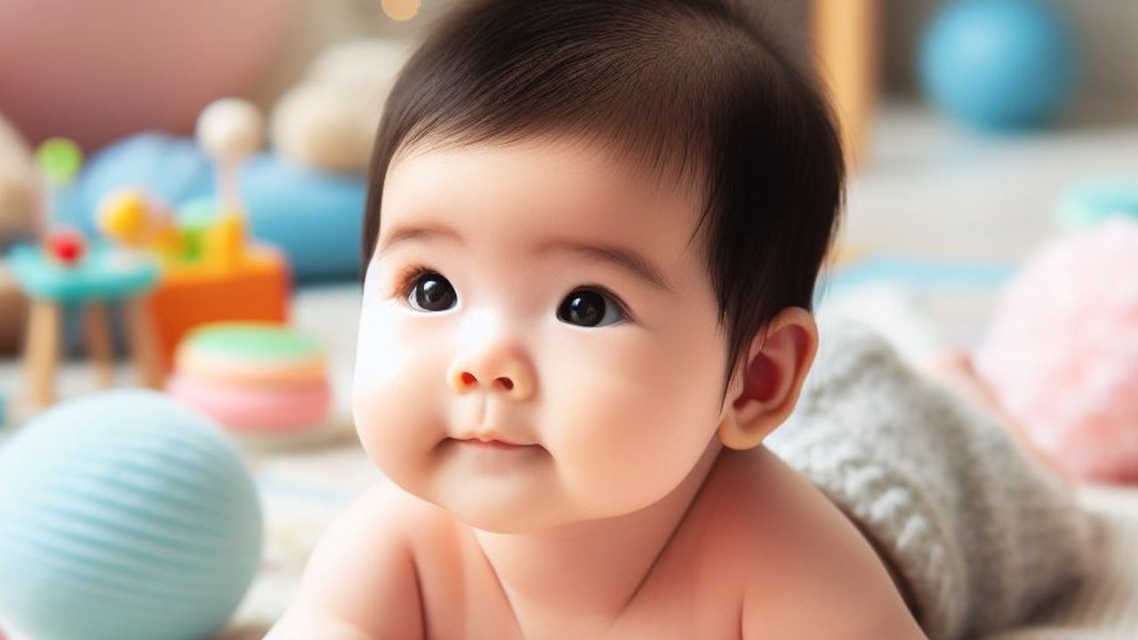 Ilustrasi Bayi Melakukan Tummy Time