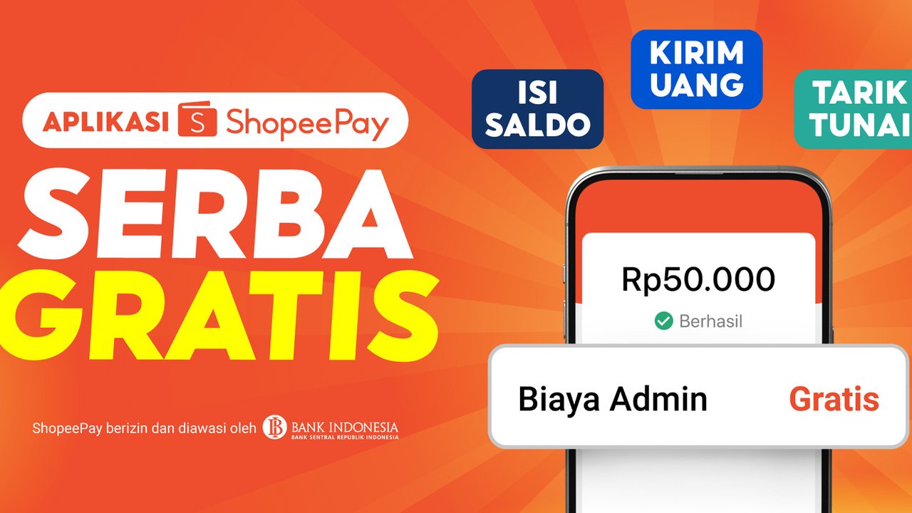 Program promosi Aplikasi ShopeePay Serba Gratis.