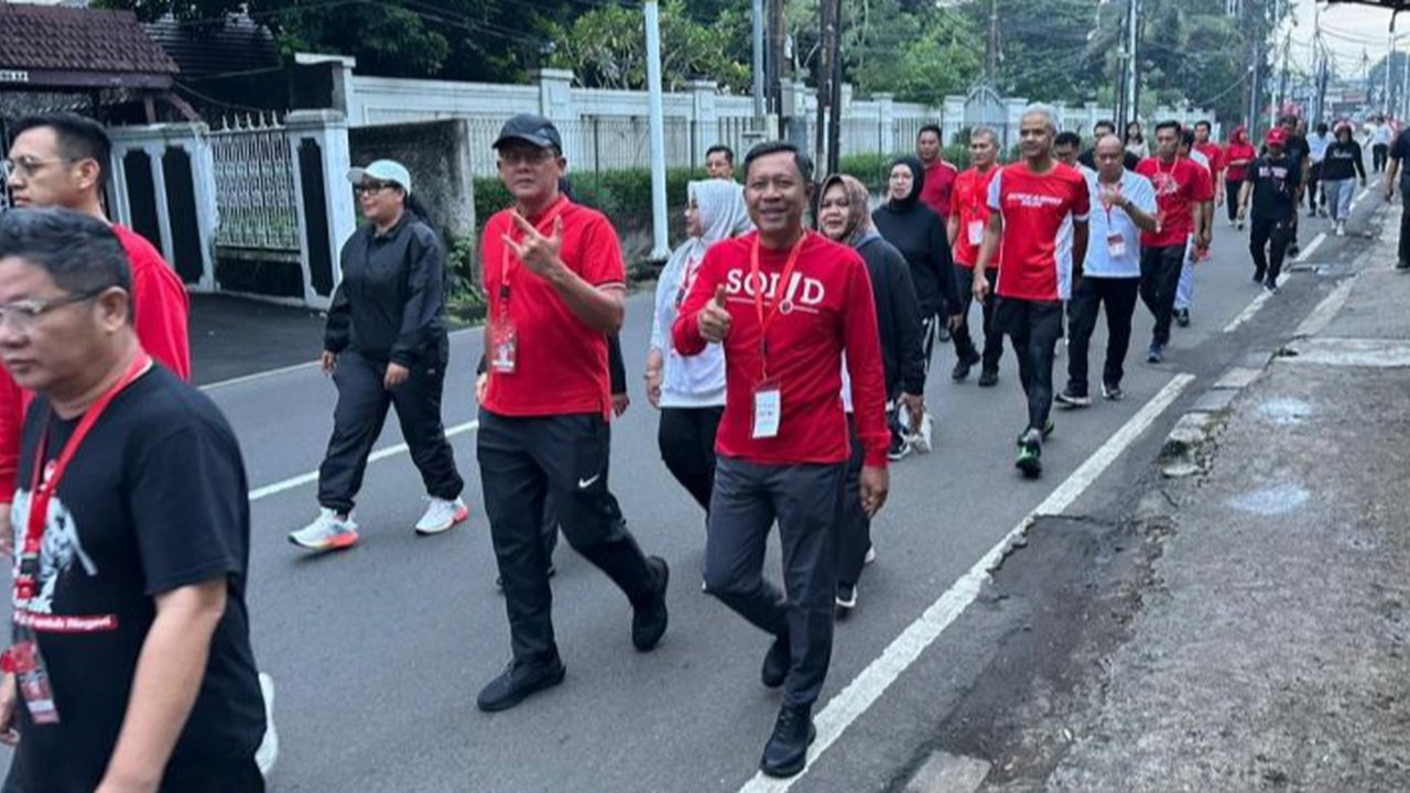 Pembekalan Bakal Ditutup Megawati, Ganjar dan Kepala Daerah PDIP Ramai-Ramai Joging Bareng Minggu Pagi