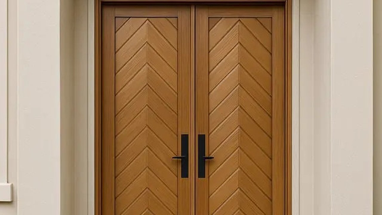 Pintu Minimalis Dua Daun dengan Warna Netral. Sumber: Meta.Ai