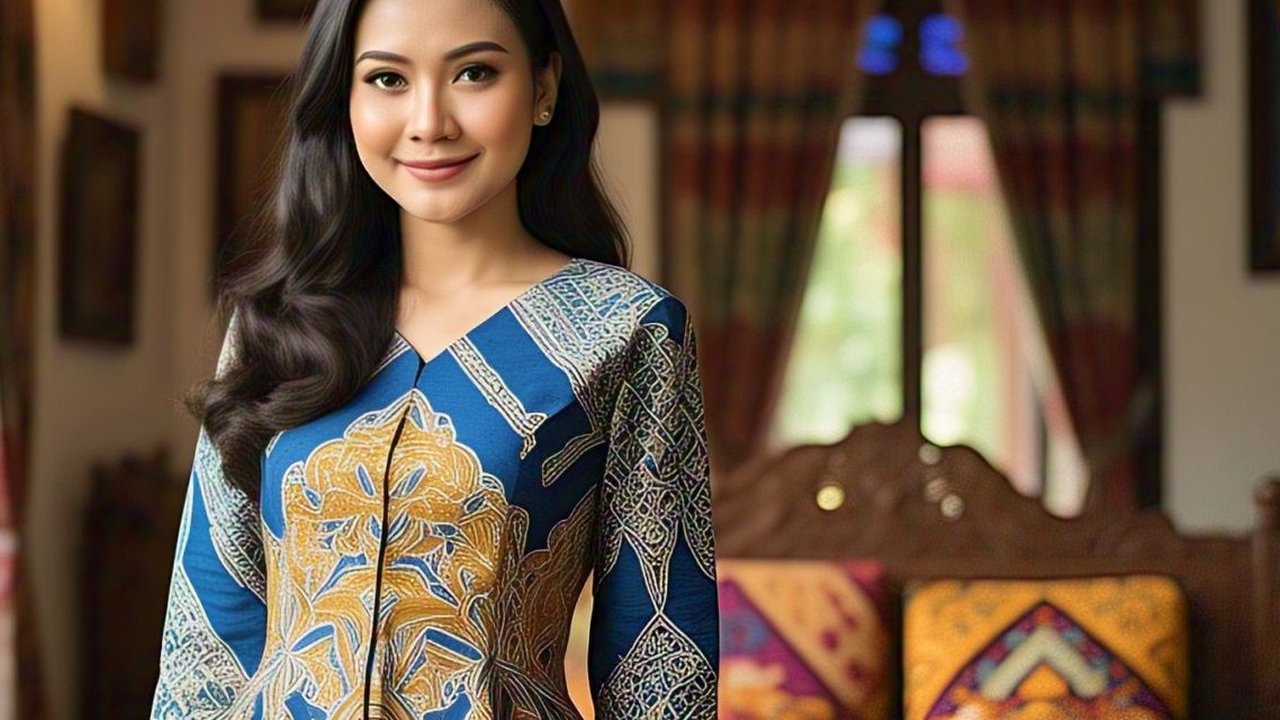 Blus batik peplum