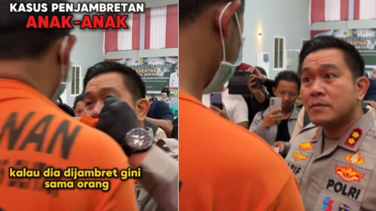 Gregetan Sampai Melotot Perwira Polisi Tarik Kerah Jambret 19 Kali Beraksi: Beraninya sama Anak Kecil