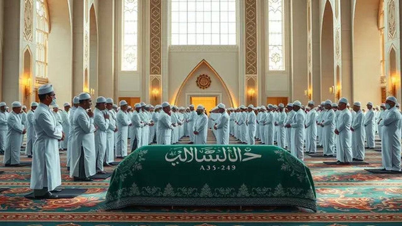 tata cara sholat jenazah Ilustrasi dibuat Stable Diffusion