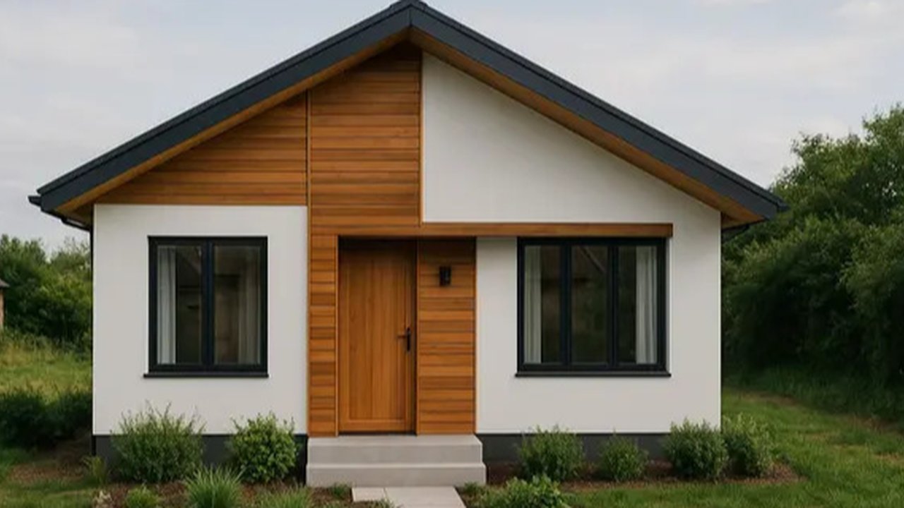 Gambar Rumah Sederhana 6x9 di Desa dengan Halaman Depan (created by AI)