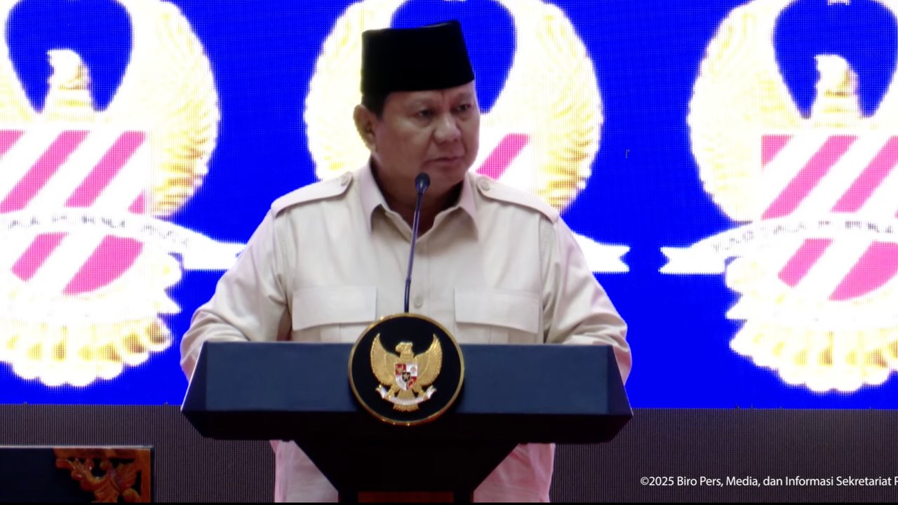 Prabowo di Acara Halalbihalal TNI Polri