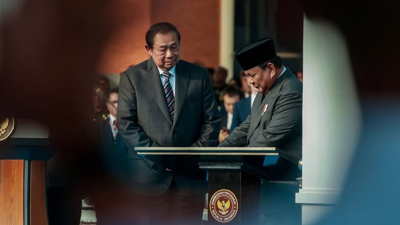 Presiden Prabowo dan SBY di peresmian Kampus Bhineka Tunggal Ika Universitas Pertahanan