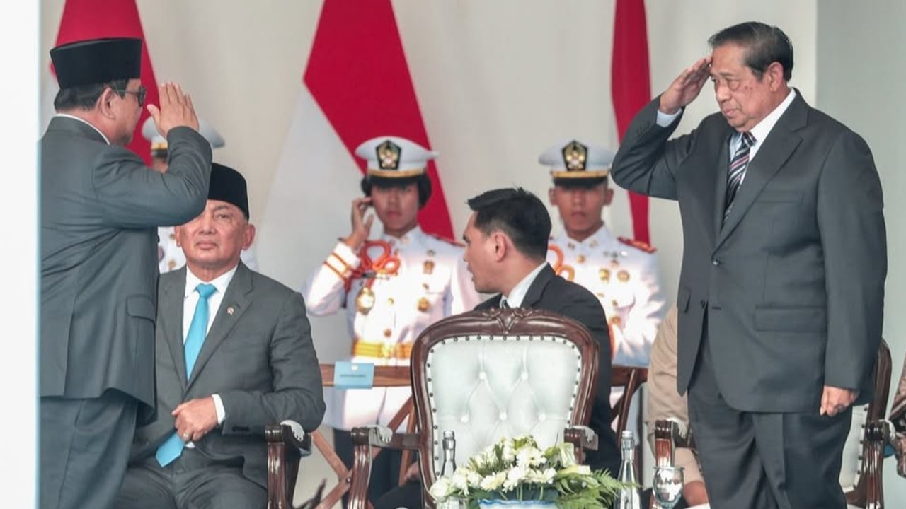 Presiden Prabowo dan SBY di peresmian Kampus Bhineka Tunggal Ika Universitas Pertahanan