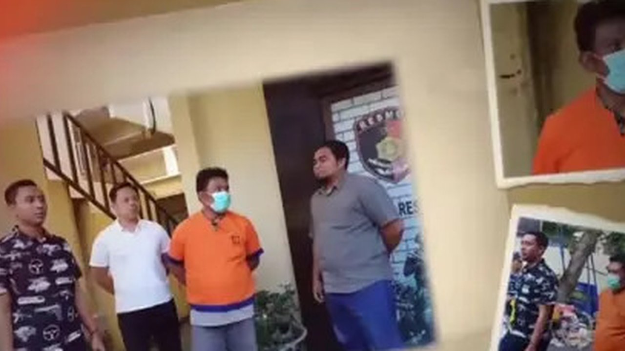 Farel Prayoga Tengah) usai menyambangi ayahnya di Mapolresta Banyuwangi. (Istimewa)