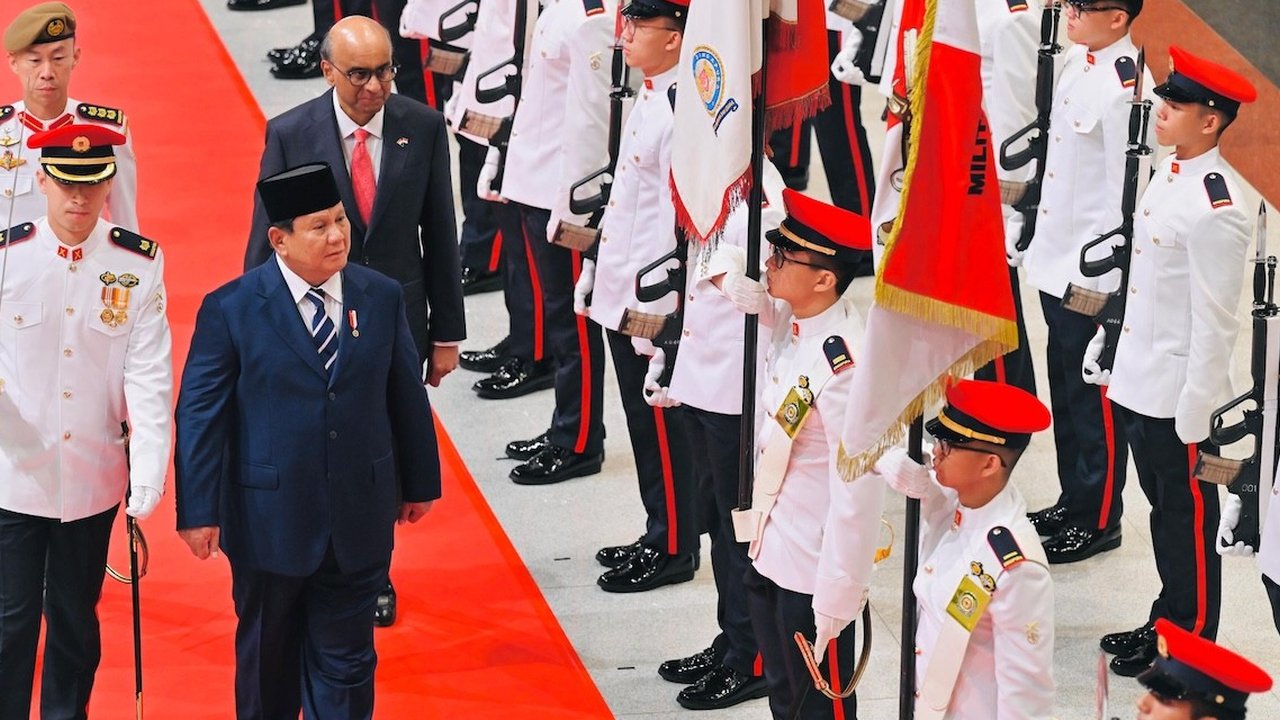 Bertemu Presiden Singapura, Prabowo Disambut Upacara Kenegaraan di Parliament House
