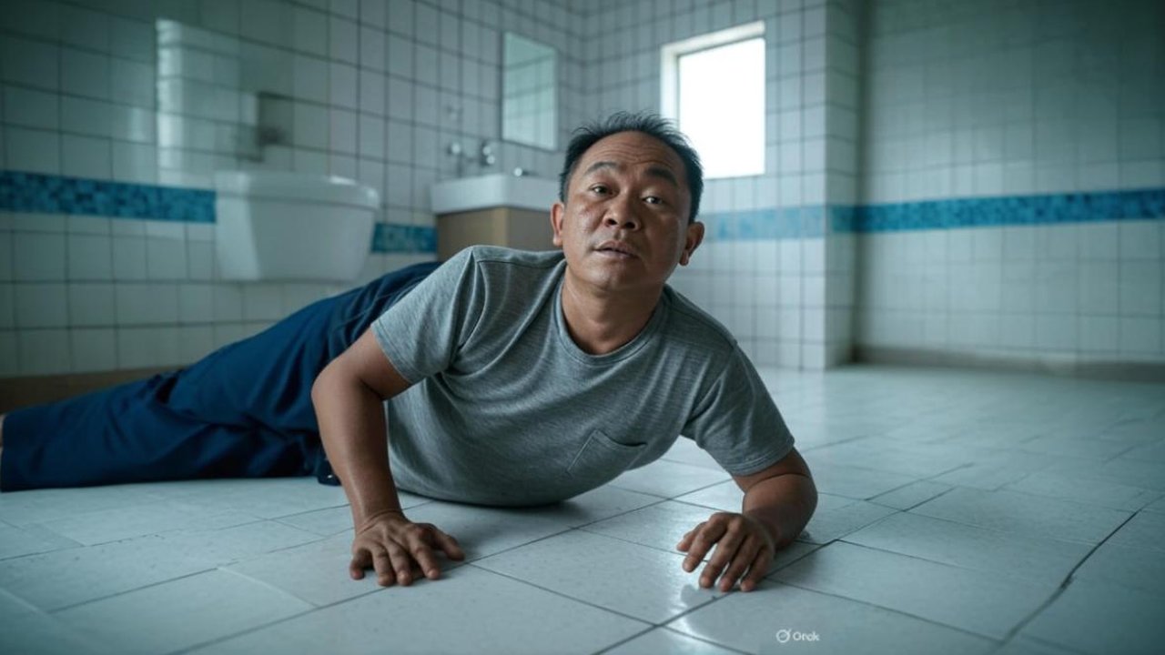 Ilustrasi Jatuh di Kamar Mandi