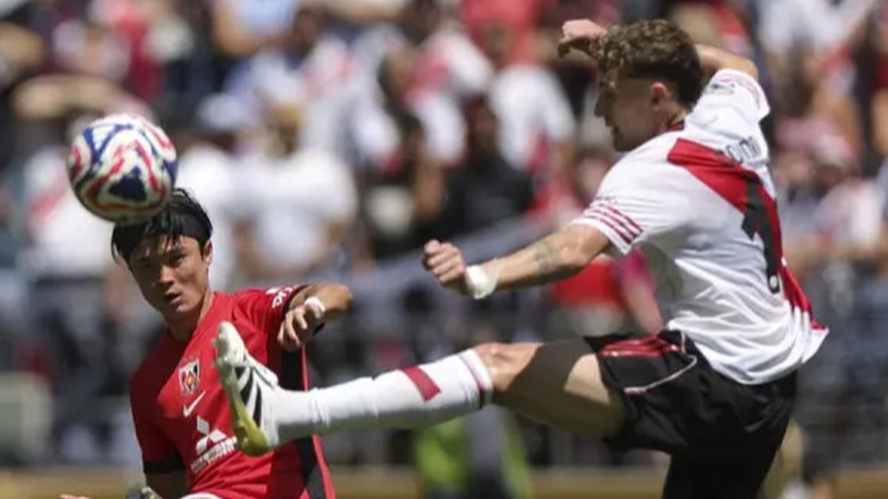 Maximiliano Meza (River Plate) mencetak gol ketiga timnya dalam laga Club World Cup Grup E antara River Plate dan Urawa Red Diamonds di Seattle (AP Photo/Lindsey Wasson)