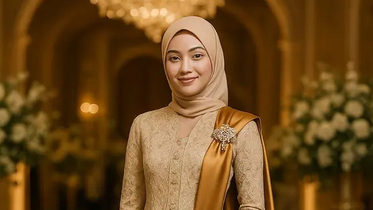 Model Kebaya dengan Selendang Bahu (created by AI)