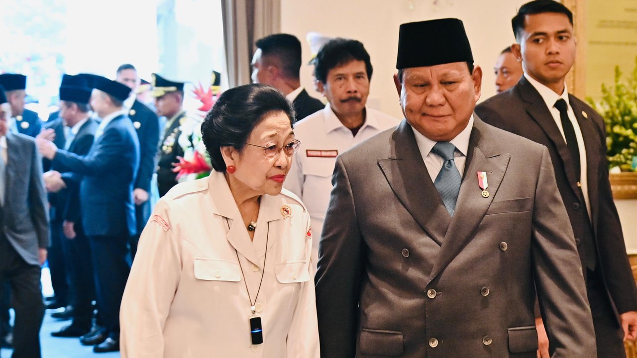 Kebersamaan Presiden Prabowo, Megawati Soekarnoputri, Gibran Rakabuming Raka di Hari Lahir Pancasila