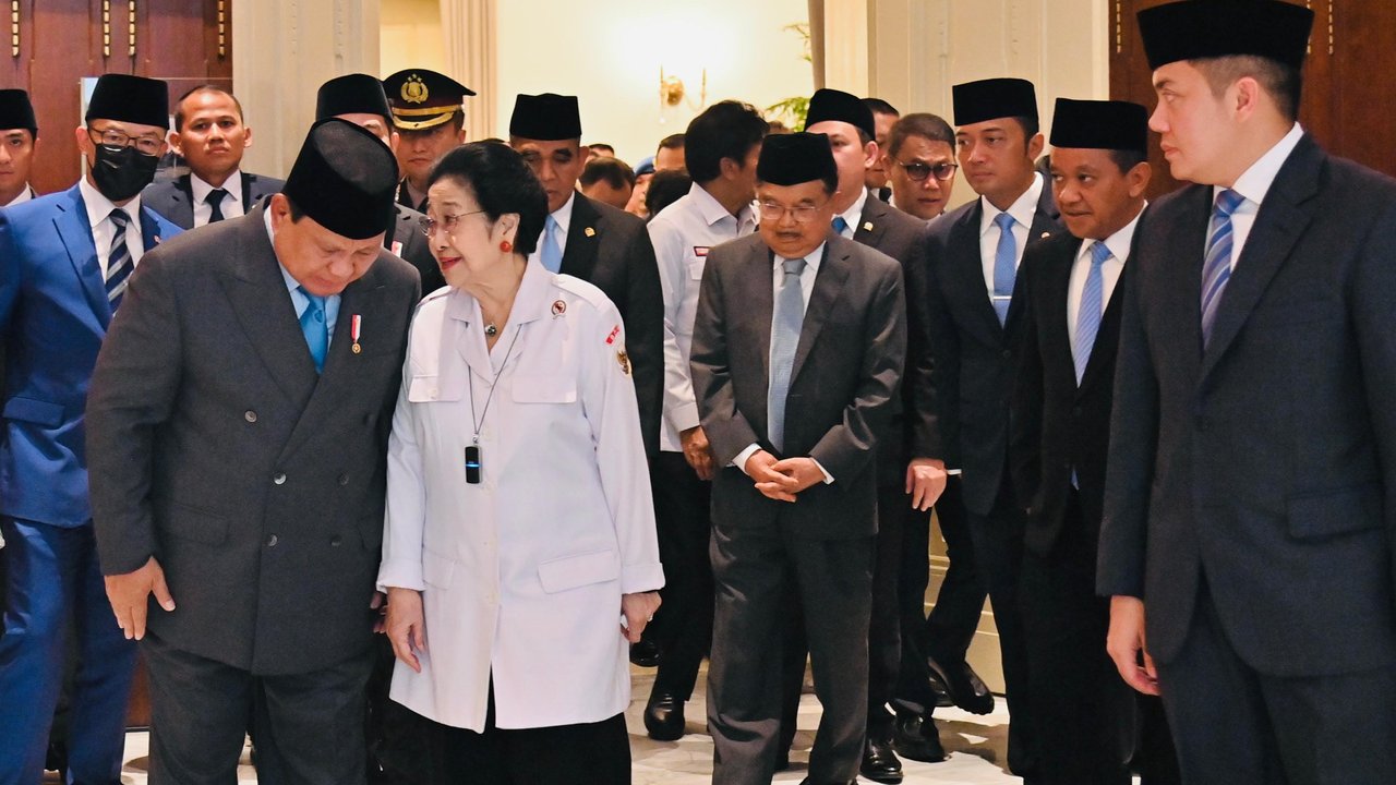 Kebersamaan Presiden Prabowo, Megawati Soekarnoputri, Gibran Rakabuming Raka di Hari Lahir Pancasila