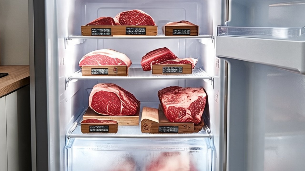 Ilustrasi Daging di Freezer