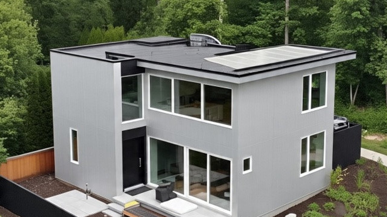 Iustrasi Model Rumah 2 Lantai Tanpa Atap Genteng (Sumber: Meta AI)