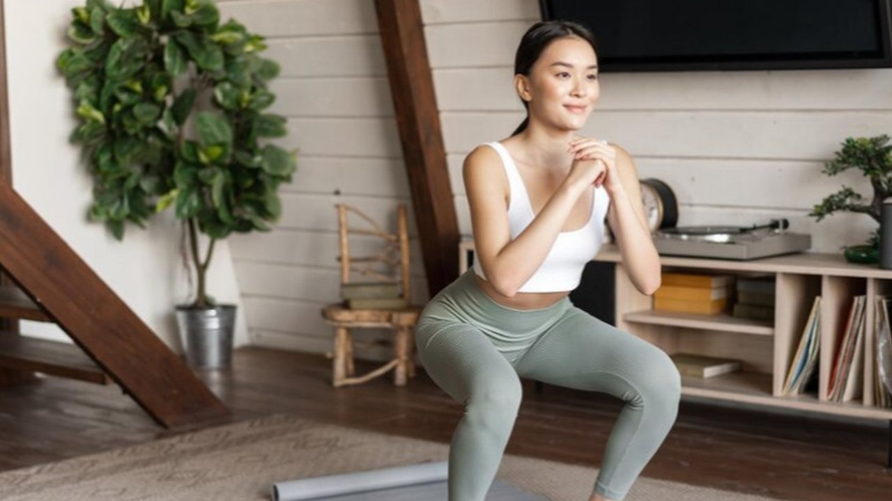 Latihan squat untuk menggerakkan otot (Foto: Freepik.com)